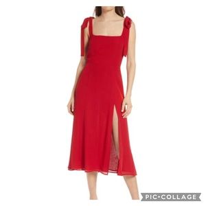 Reformation Red Midi Dress